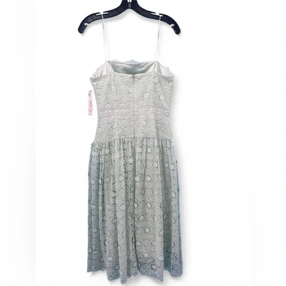 Lace Spaghetti Strap Midi Dress in Light Mint - Picture 8 of 8